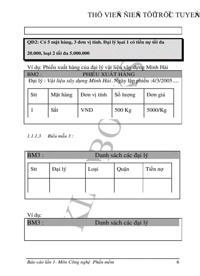 image for page Nhập môn Công nghệ Phần mềm Quản lý các đại lý