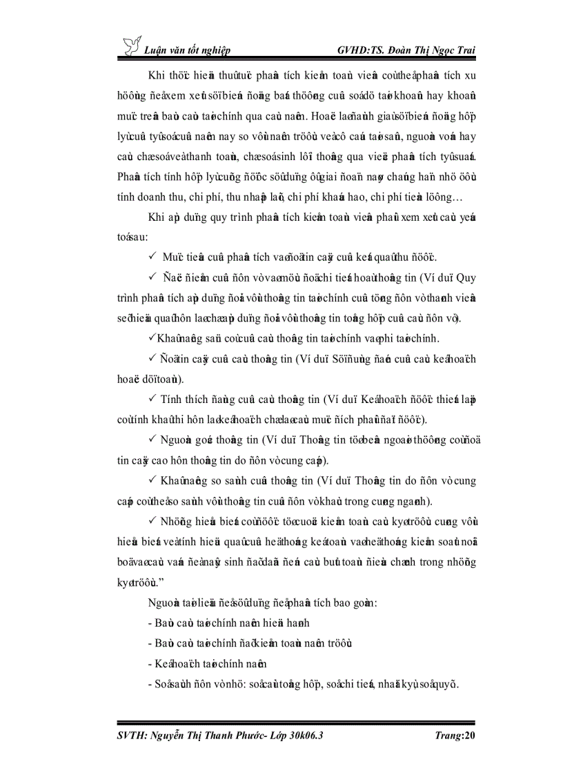 image for page Vận dụng thủ tục phân tích trong kiểm toán Báo cáo tài chính tại công ty TNHH Kiểm toán và Kế toán AAC