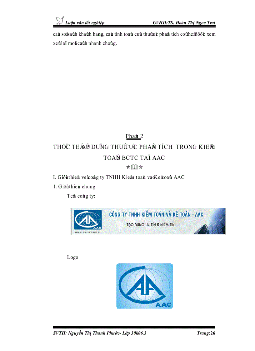 image for page Vận dụng thủ tục phân tích trong kiểm toán Báo cáo tài chính tại công ty TNHH Kiểm toán và Kế toán AAC