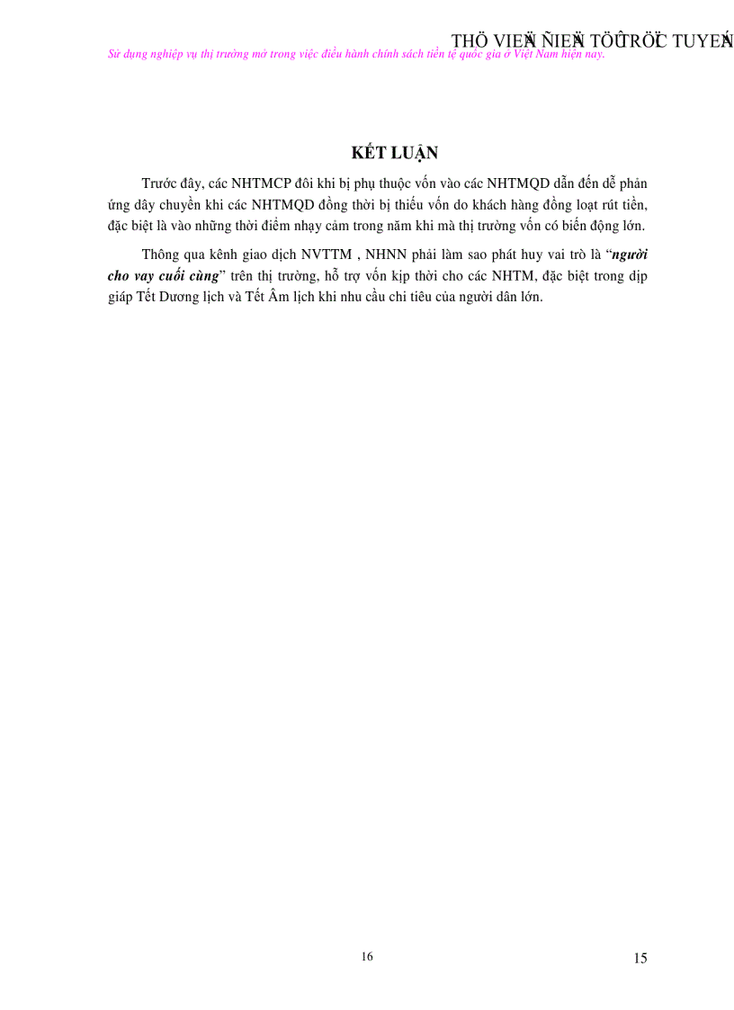 image for page Sử dụng nghiệp vụ thị trường mở trong việc điều hành chính sách tiền tệ quốc gia ở Việt Nam hiện nay