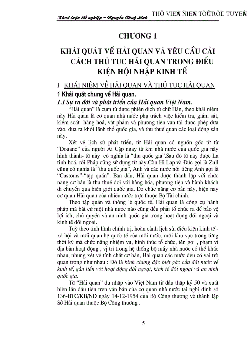 Cải cách thủ tục Hải quan trong điều kiện hội nhập kinh tế ở Việt Nam hiện nay