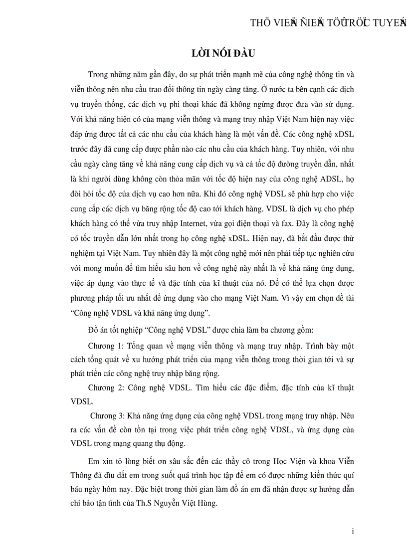 image for page Công nghệ VDSL và khả năng ứng dụng