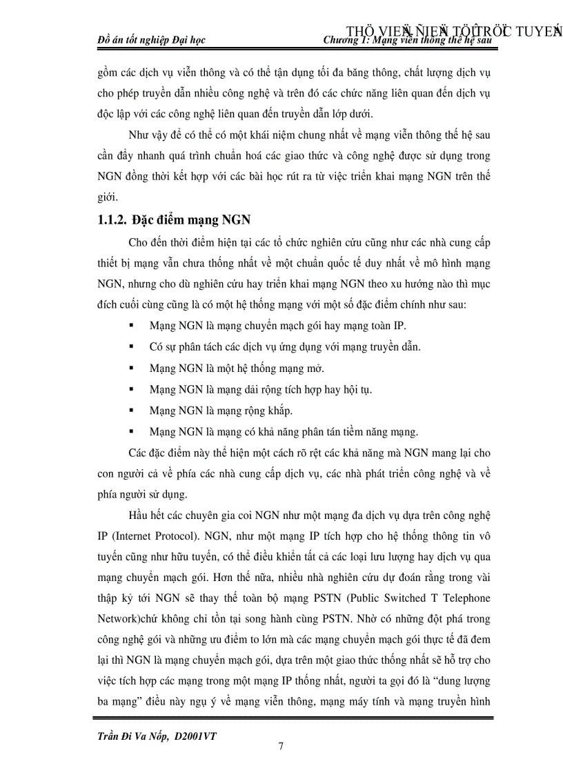 image for page Giao thức báo hiệu trong mạng thế hệ sau NGN