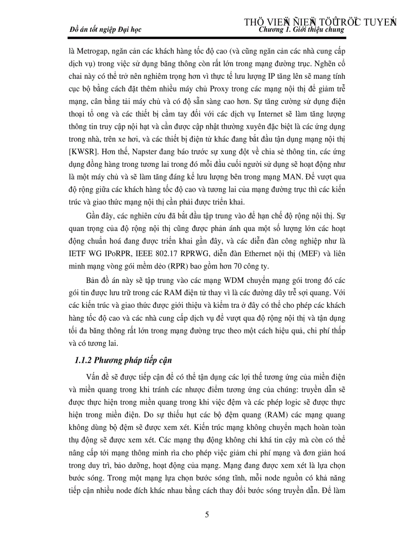 image for page Nghiên cứu mạng Man chuyển mạch gói đơn chặng lựa chọn bước sóng dựa trên AWG