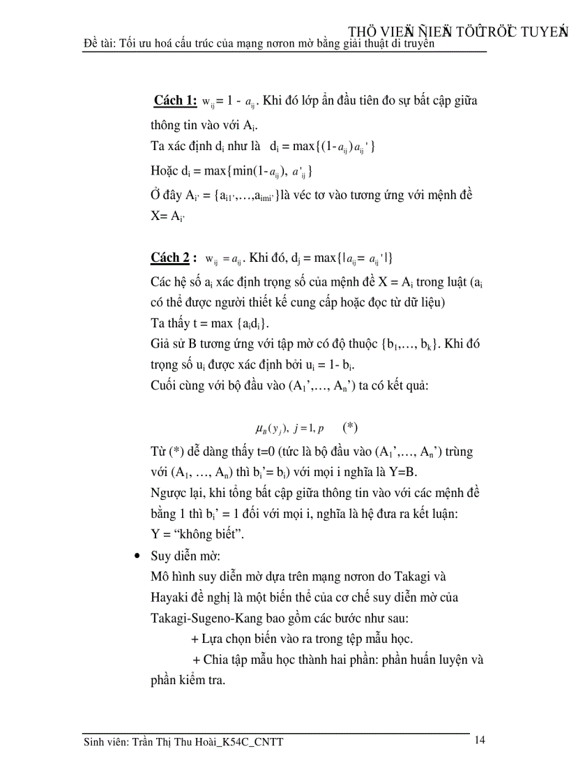 image for page Tối ưu hoá cấu trúc của mạng nơron mờ bằng giải thuật di truyền