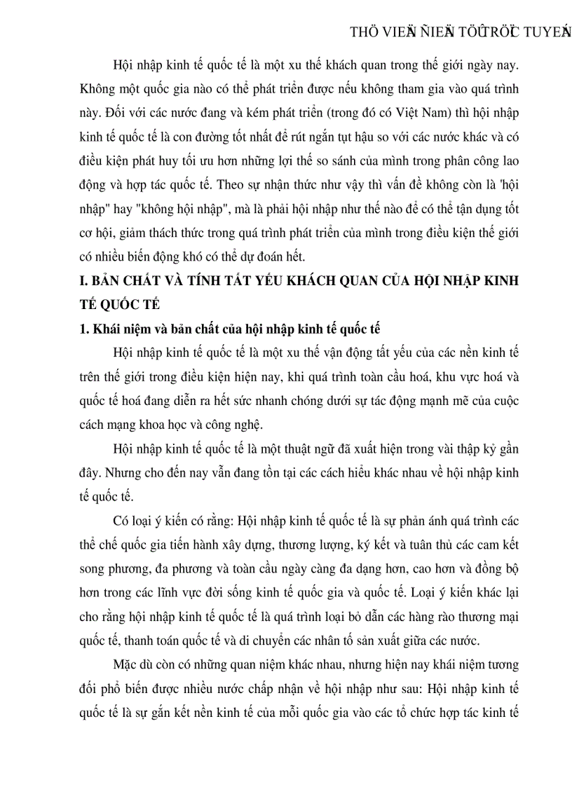 Hội nhập kinh tế quốc tế Bản chất xu hướng và một số kiến nghị đối với Việt Nam