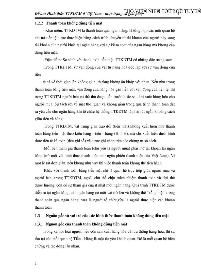 Hình thức thanh toán không dùng tiền mặt ở Việt Nam thực trạng và giải pháp