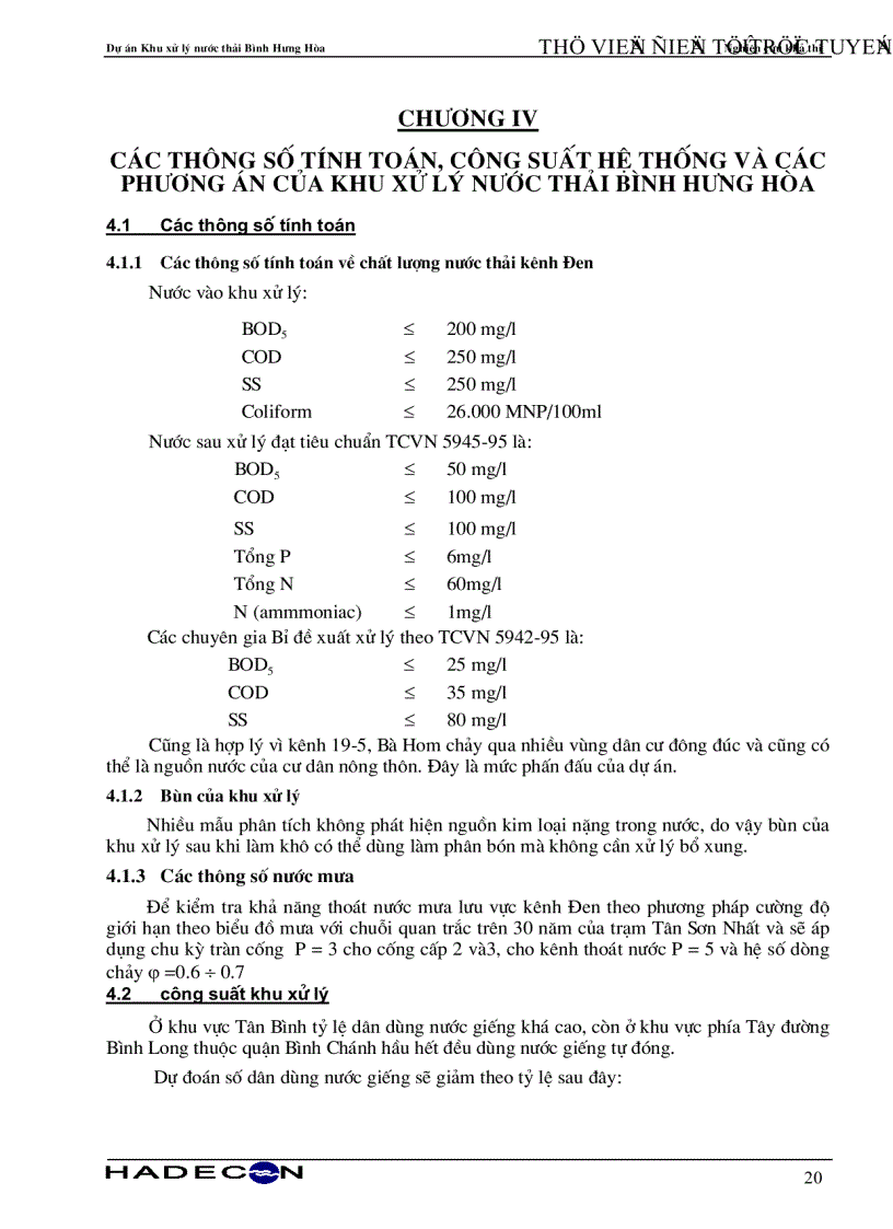 image for page Báo cáo nghiên cứu khả thi Dự án khu xử lý nước thải Bình Hưng Hòa