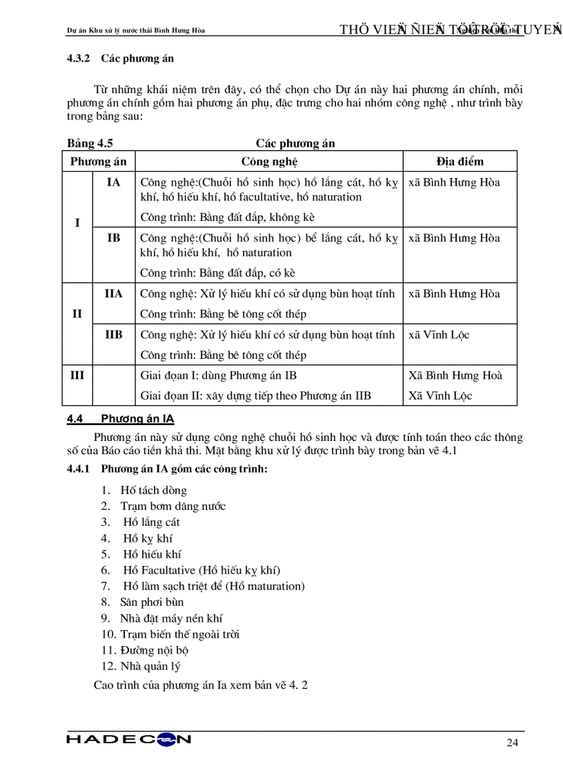 image for page Báo cáo nghiên cứu khả thi Dự án khu xử lý nước thải Bình Hưng Hòa