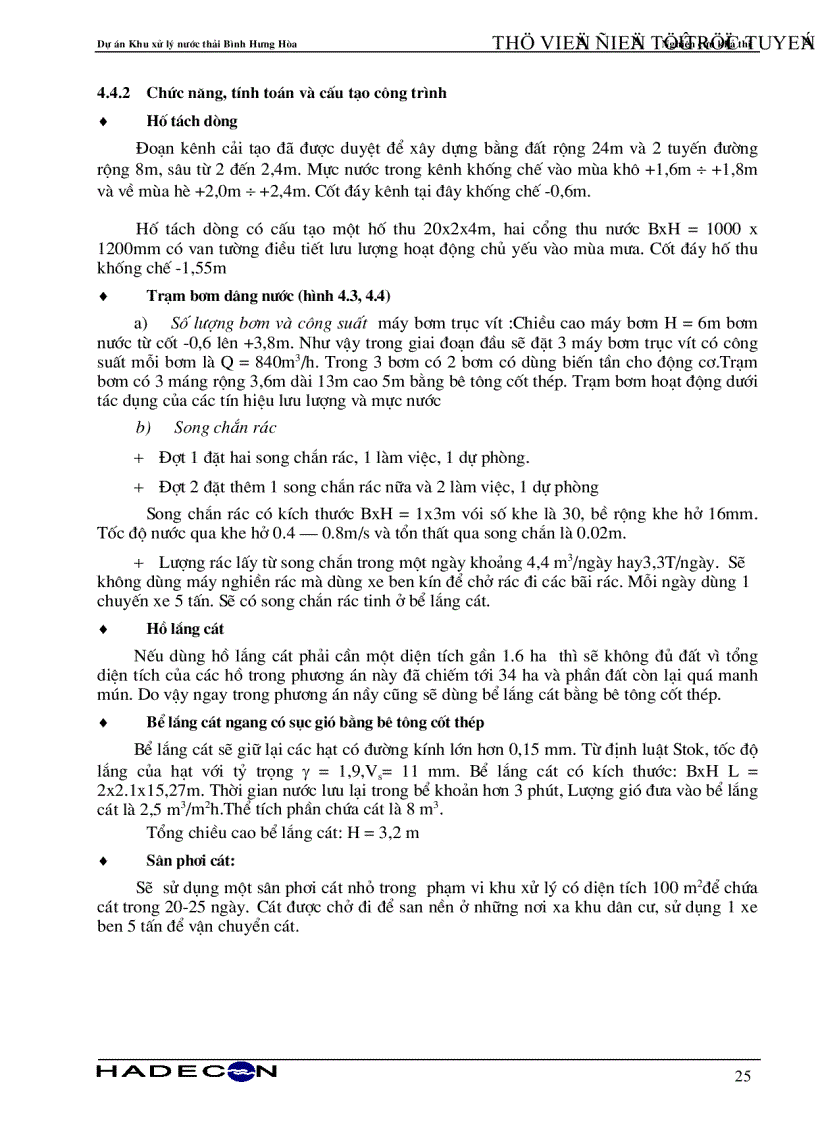 image for page Báo cáo nghiên cứu khả thi Dự án khu xử lý nước thải Bình Hưng Hòa