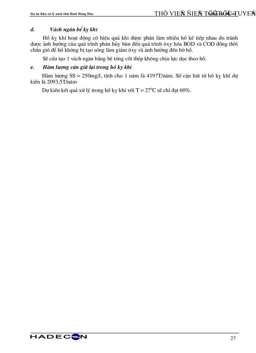 image for page Báo cáo nghiên cứu khả thi Dự án khu xử lý nước thải Bình Hưng Hòa