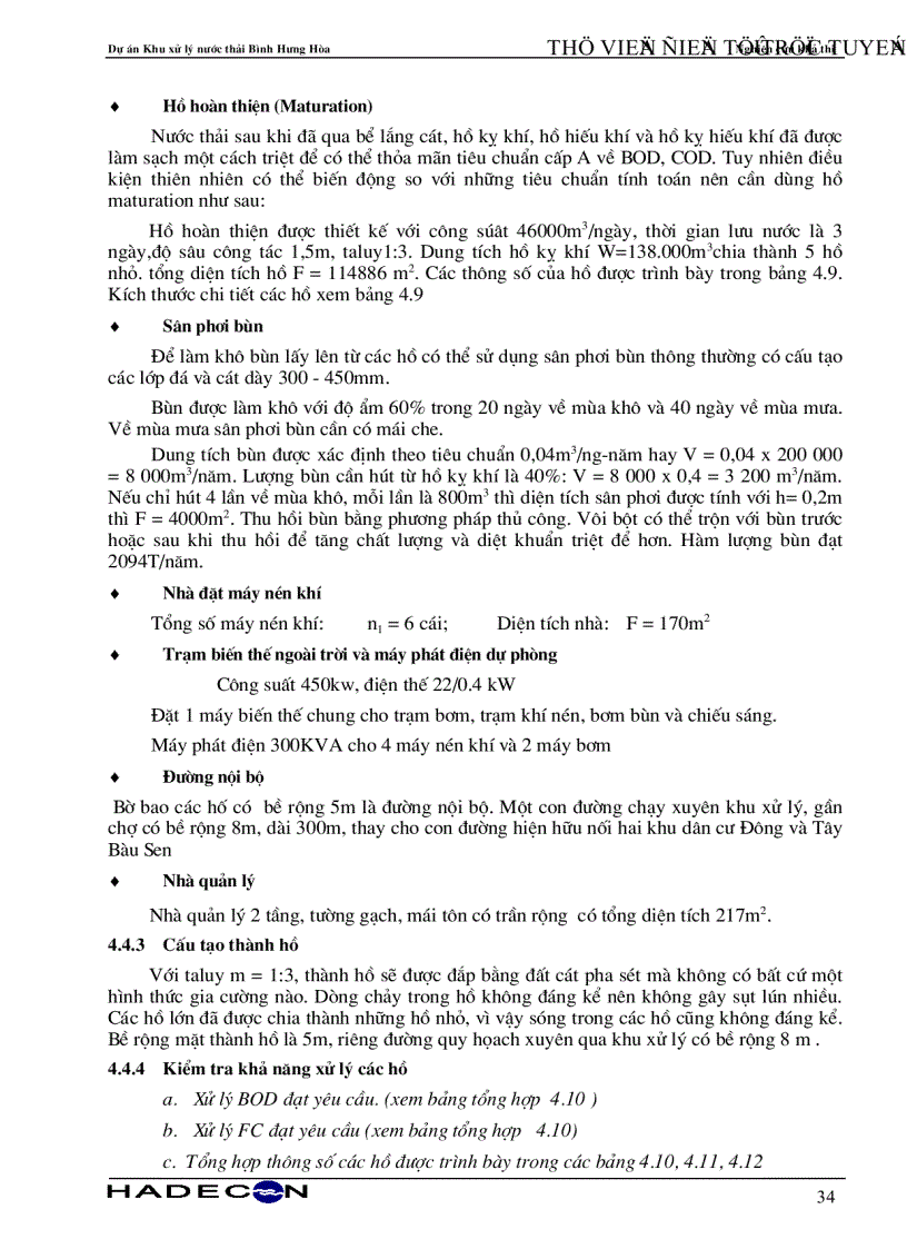 image for page Báo cáo nghiên cứu khả thi Dự án khu xử lý nước thải Bình Hưng Hòa