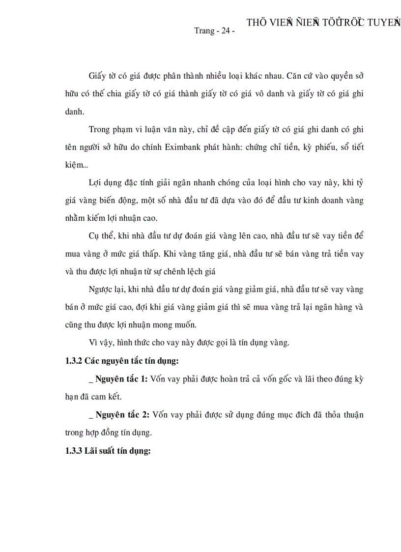 image for page Sử dụng công cụ tín dụng tài trợ đầu tư kinh doanh vàng tại Ngân hàng TMCP Xuất Nhập Khẩu Việt Nam