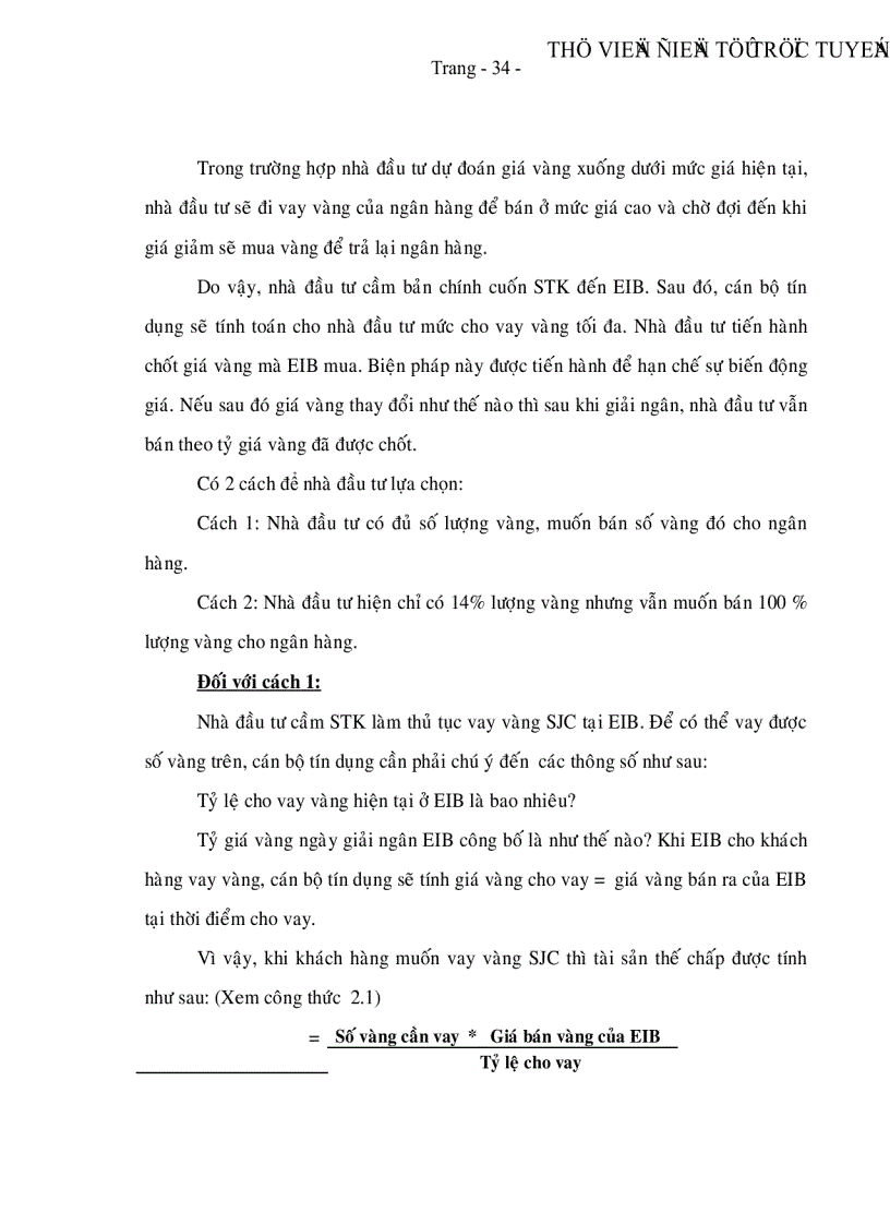 image for page Sử dụng công cụ tín dụng tài trợ đầu tư kinh doanh vàng tại Ngân hàng TMCP Xuất Nhập Khẩu Việt Nam