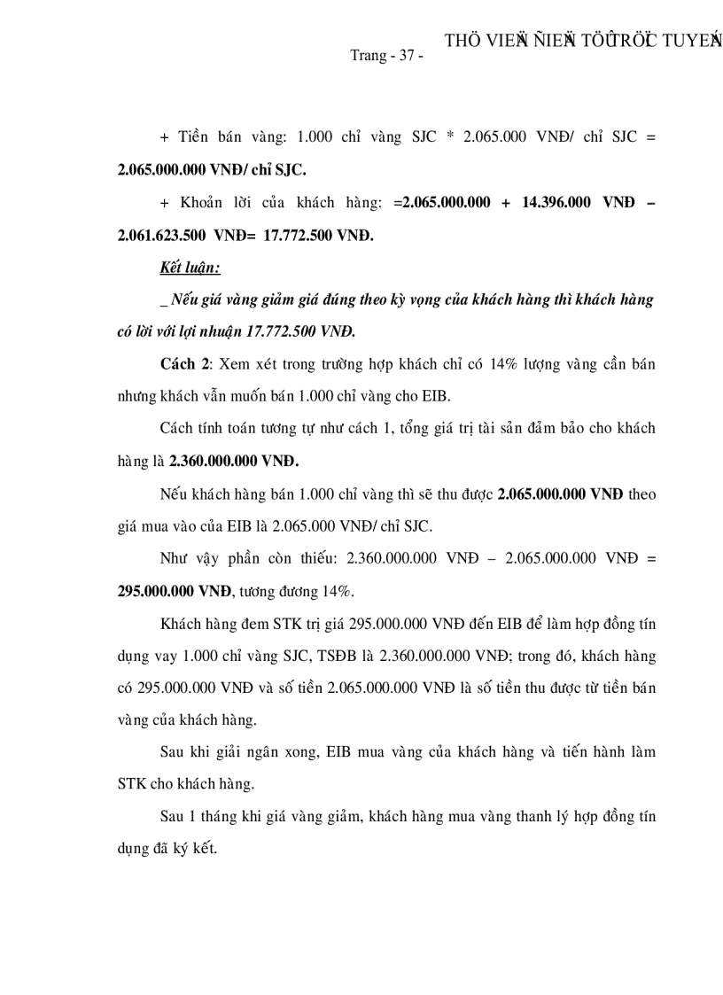 image for page Sử dụng công cụ tín dụng tài trợ đầu tư kinh doanh vàng tại Ngân hàng TMCP Xuất Nhập Khẩu Việt Nam