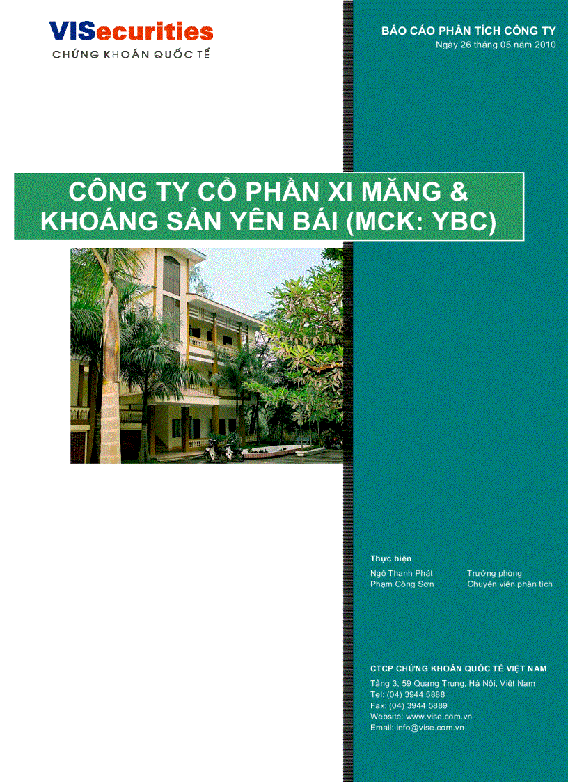 Báo cáo phân tích cổ phiếu công ty cổ phần xi măng và khoáng sản Yên Bái YBC