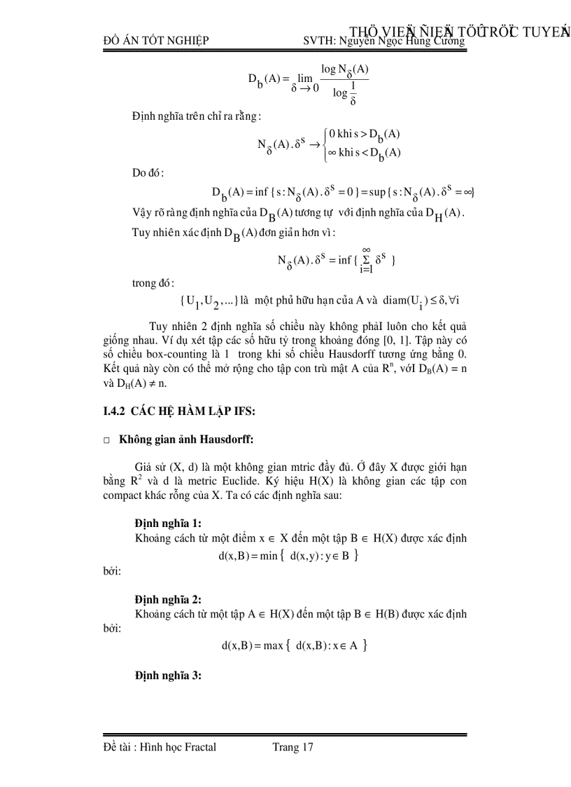 image for page Nghiên cứu về hình học Fractal Viết chương trình cài đặt một số đường và mặt Fractal 35 trang