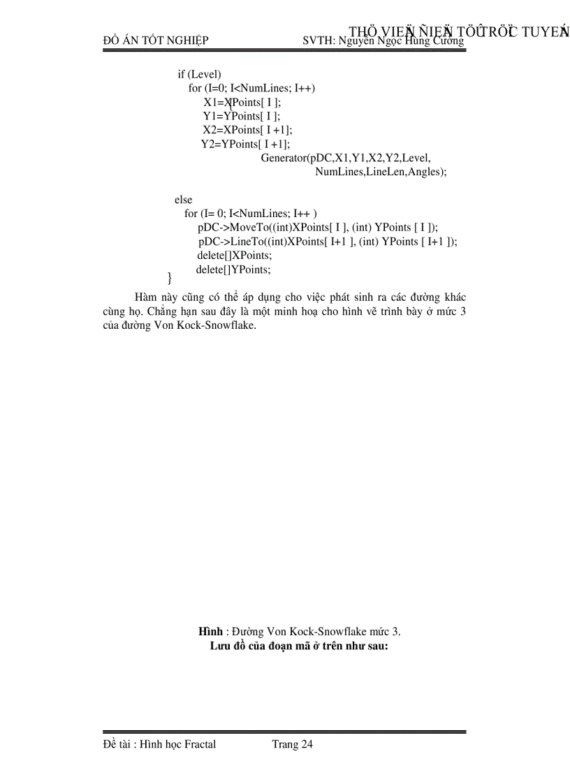 image for page Nghiên cứu về hình học Fractal Viết chương trình cài đặt một số đường và mặt Fractal 35 trang