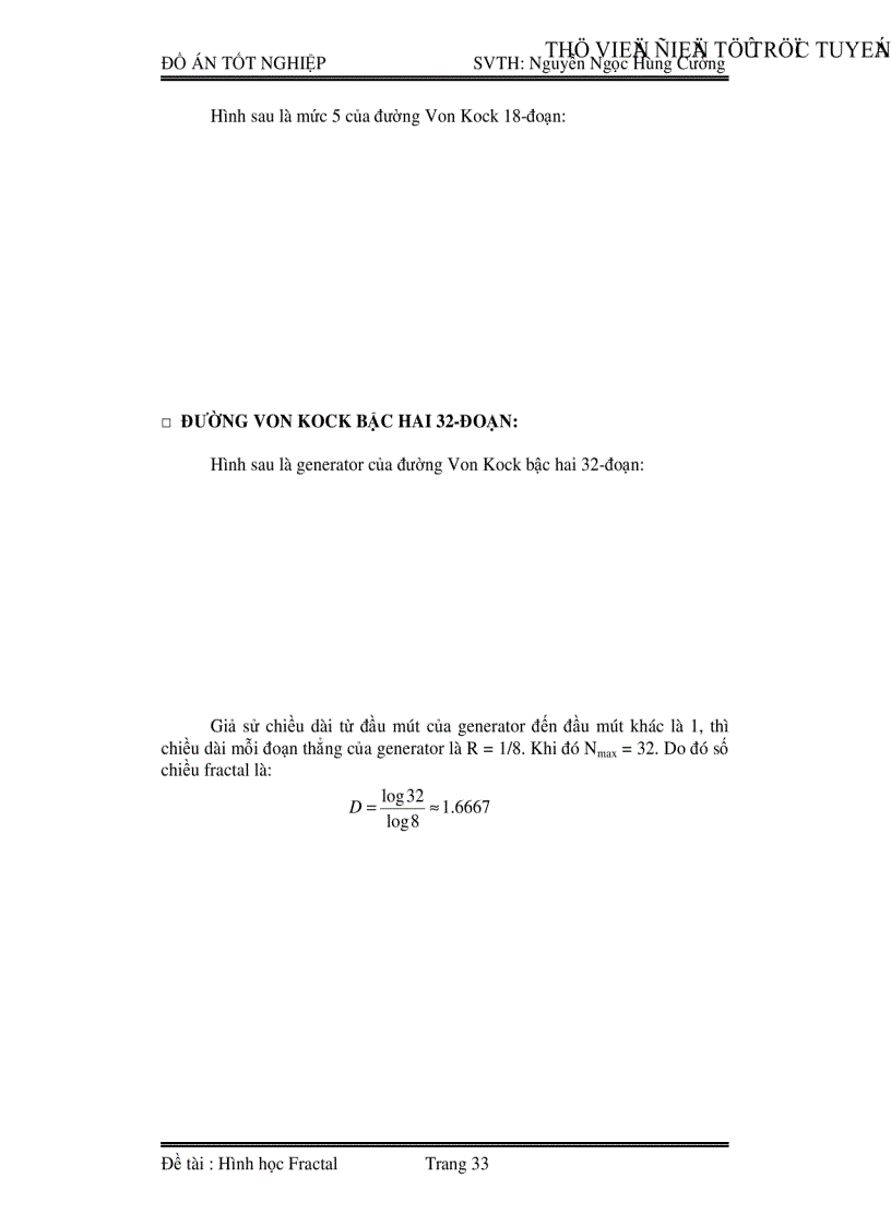 image for page Nghiên cứu về hình học Fractal Viết chương trình cài đặt một số đường và mặt Fractal 35 trang