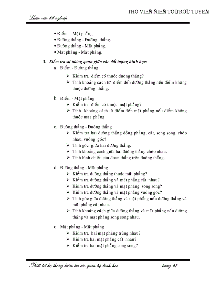 image for page Thiết kế hệ thống kiểm tra các quan hệ hình học trong không gian 2D và 3D 80 trang