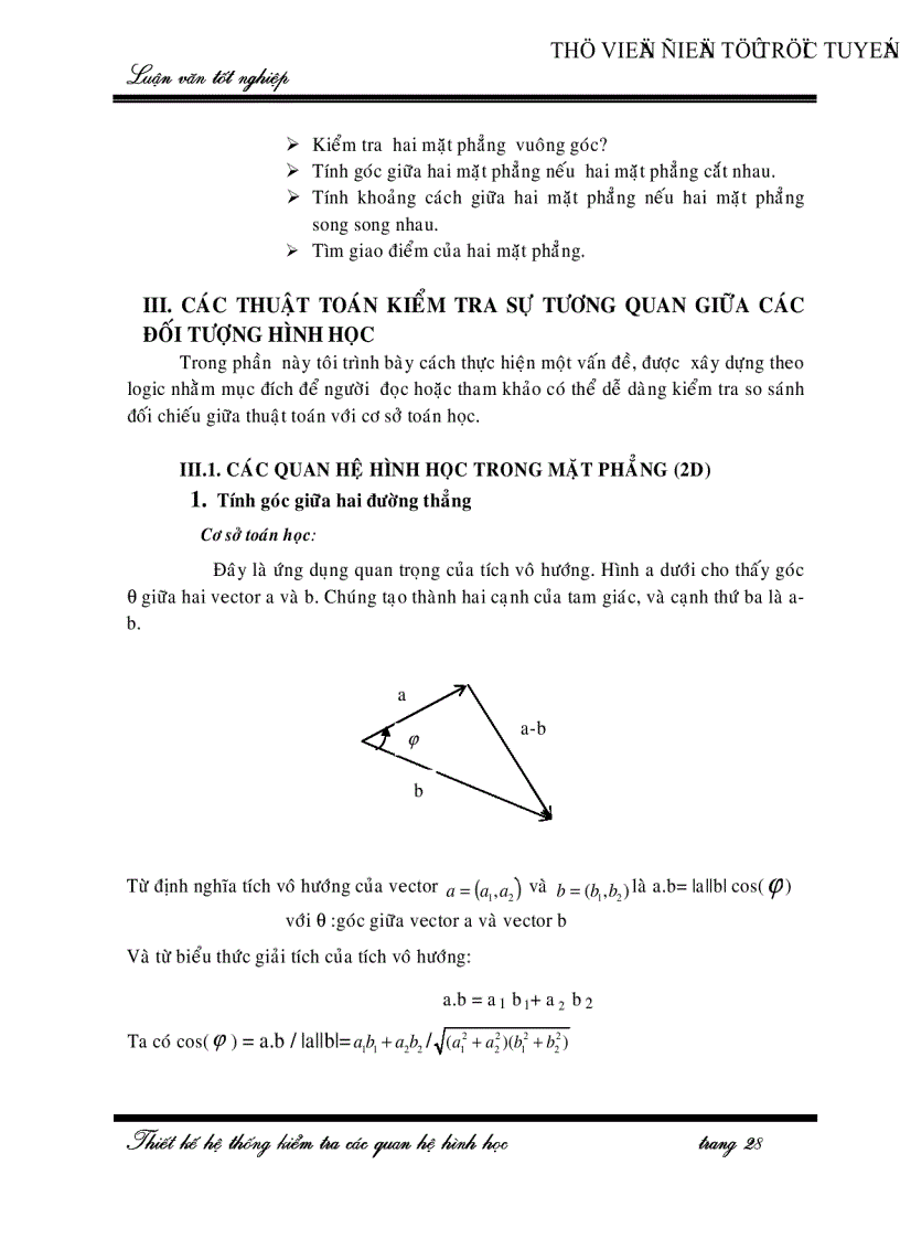 image for page Thiết kế hệ thống kiểm tra các quan hệ hình học trong không gian 2D và 3D 80 trang