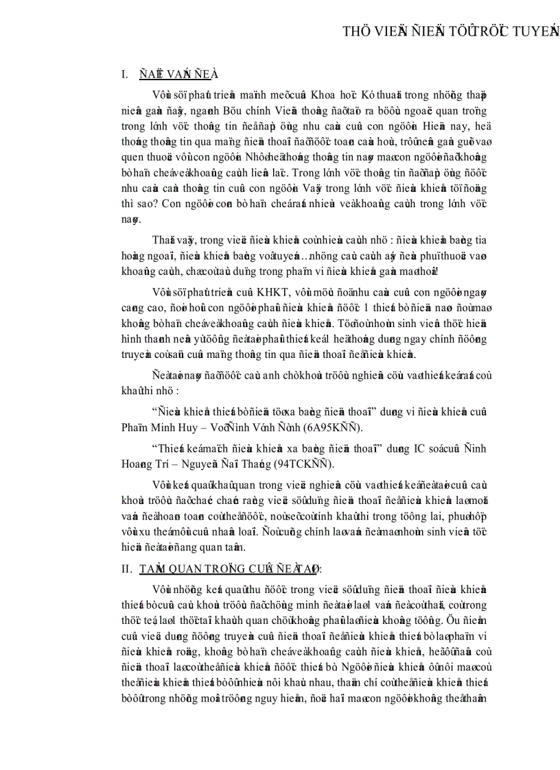 image for page Thiết kế hệ thống điều khiển xa các thiết bị điện có định thời bằng điện thoại hữu tuyến