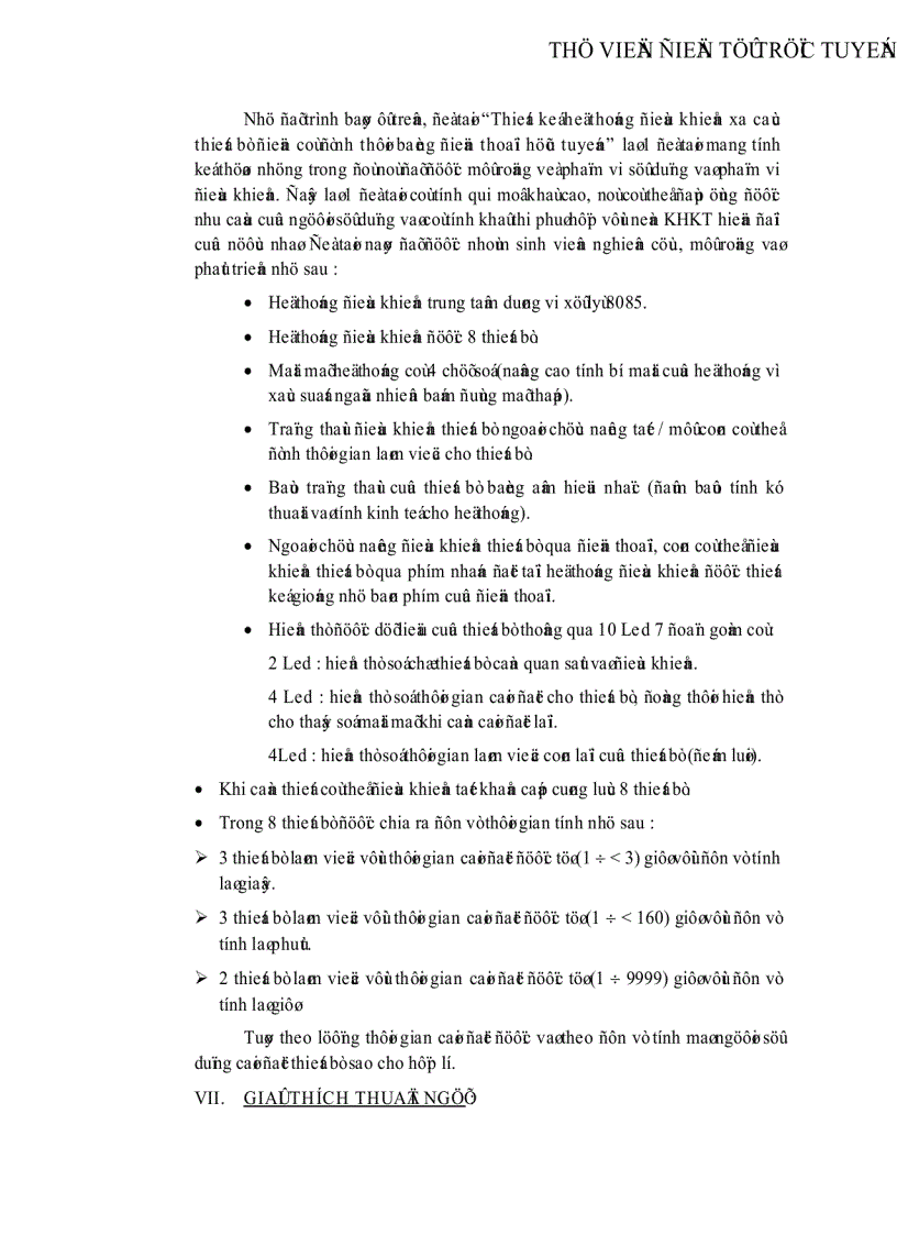 image for page Thiết kế hệ thống điều khiển xa các thiết bị điện có định thời bằng điện thoại hữu tuyến