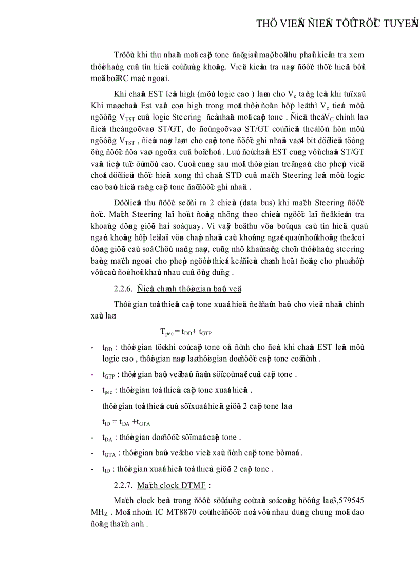 image for page Thiết kế hệ thống điều khiển xa các thiết bị điện có định thời bằng điện thoại hữu tuyến
