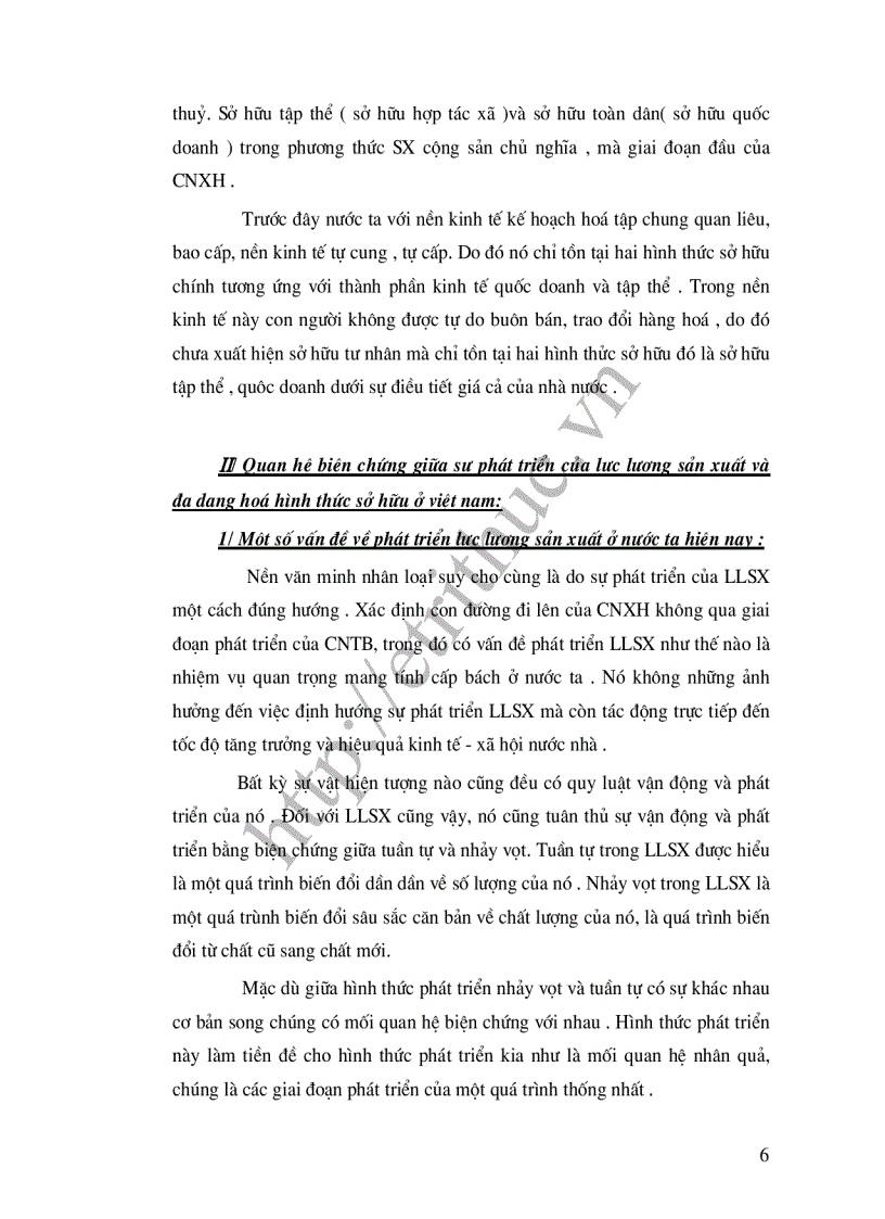 image for page Quan hệ biện chứng giữa sự phát triển của LLSX và sự đa dạng hoá các loại hình sở hữu