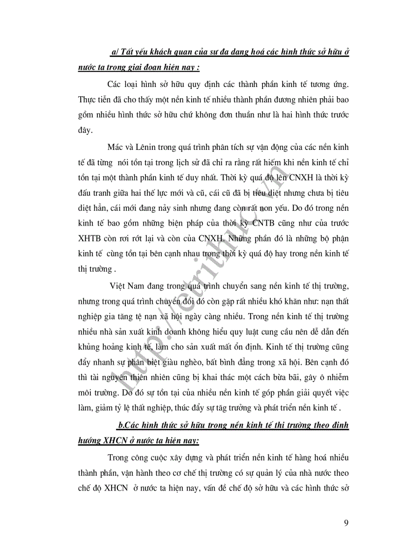 image for page Quan hệ biện chứng giữa sự phát triển của LLSX và sự đa dạng hoá các loại hình sở hữu