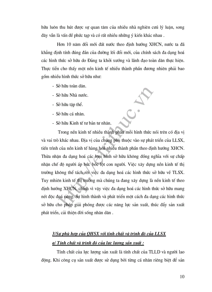 image for page Quan hệ biện chứng giữa sự phát triển của LLSX và sự đa dạng hoá các loại hình sở hữu