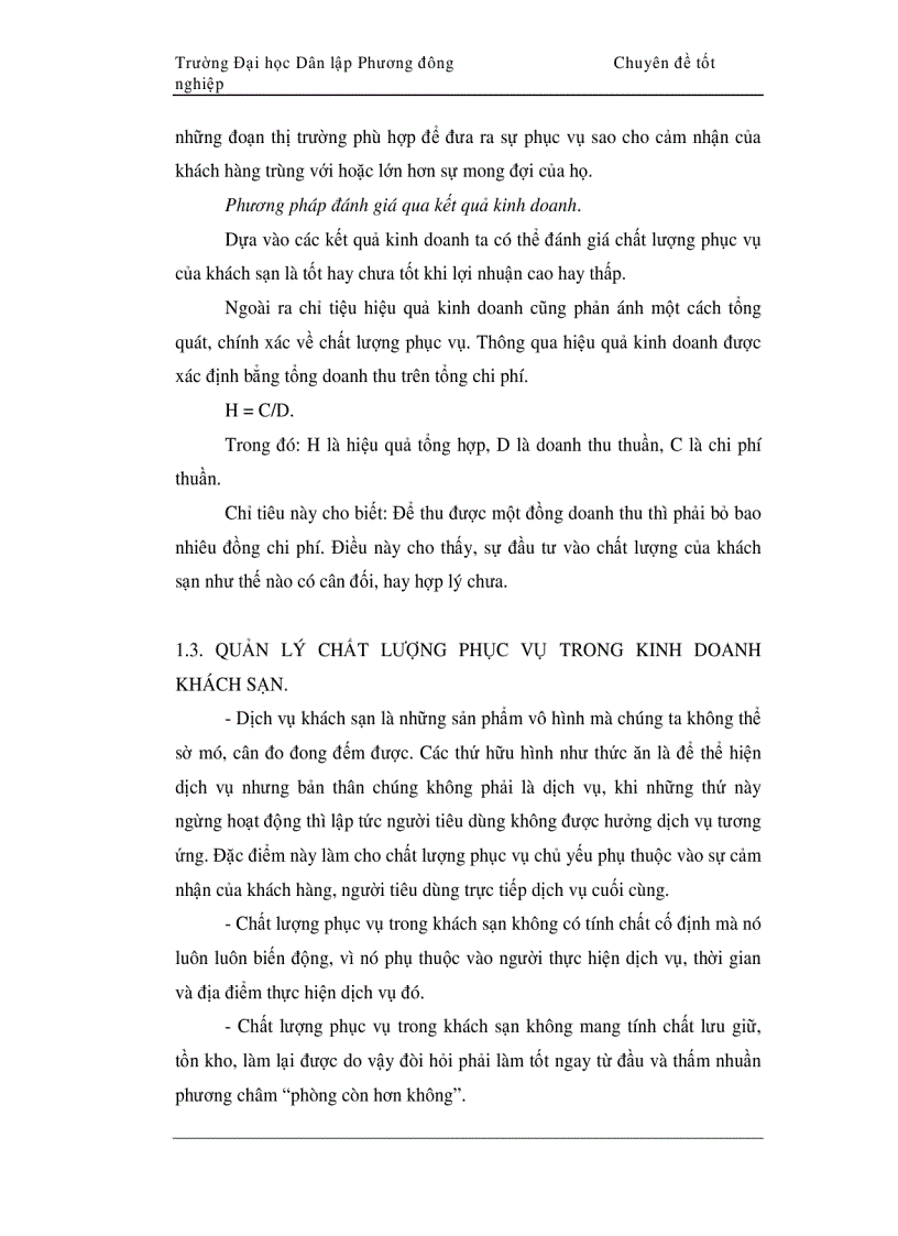 image for page Chất lượng phục vụ phương hướng và biện pháp nâng cao chất lượng phục vụ tại Công ty Khách sạn Du lịch Kim Liên
