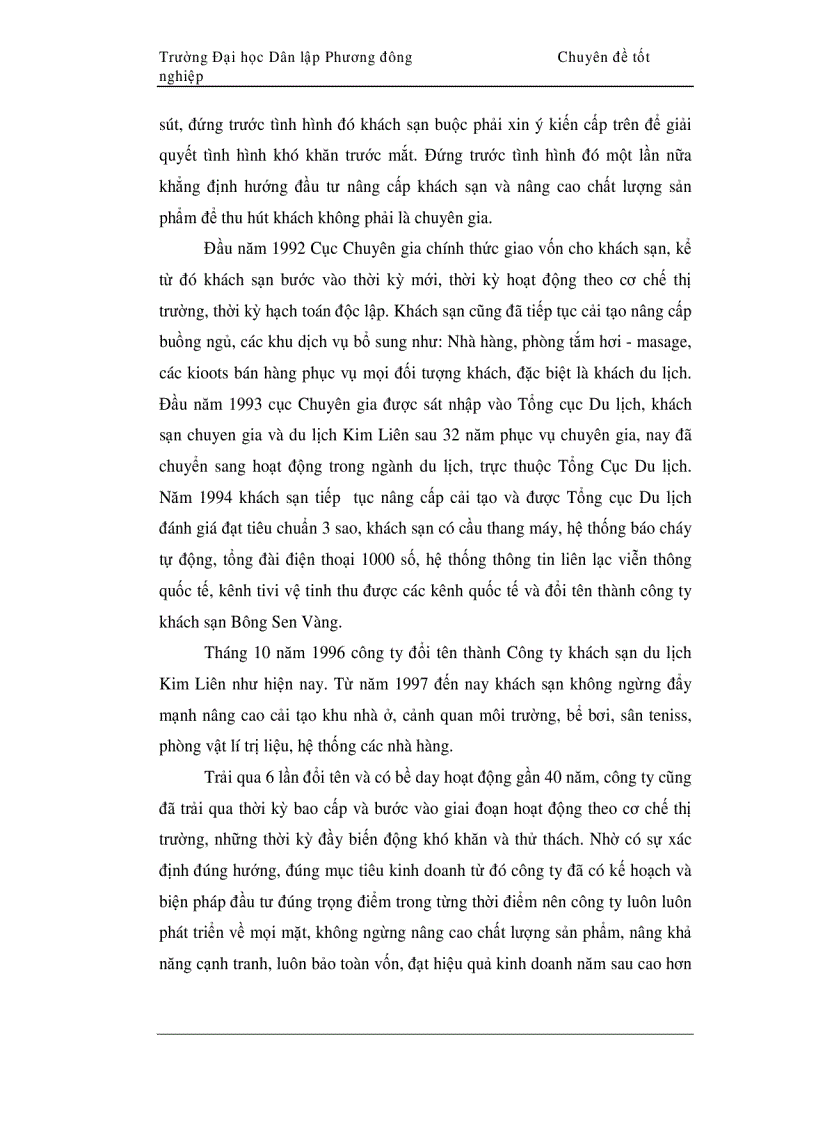 image for page Chất lượng phục vụ phương hướng và biện pháp nâng cao chất lượng phục vụ tại Công ty Khách sạn Du lịch Kim Liên