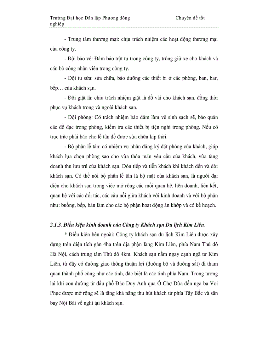 image for page Chất lượng phục vụ phương hướng và biện pháp nâng cao chất lượng phục vụ tại Công ty Khách sạn Du lịch Kim Liên