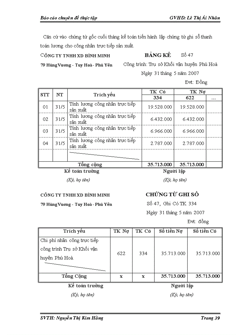 image for page Thực trạng công tác kế toán tập hợp chi phí sản xuất và tính giá thành sản phẩm xây lắp tại công ty TNHH XD Bình Minh