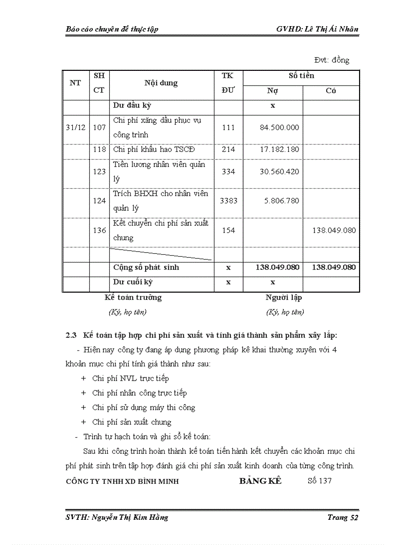 image for page Thực trạng công tác kế toán tập hợp chi phí sản xuất và tính giá thành sản phẩm xây lắp tại công ty TNHH XD Bình Minh