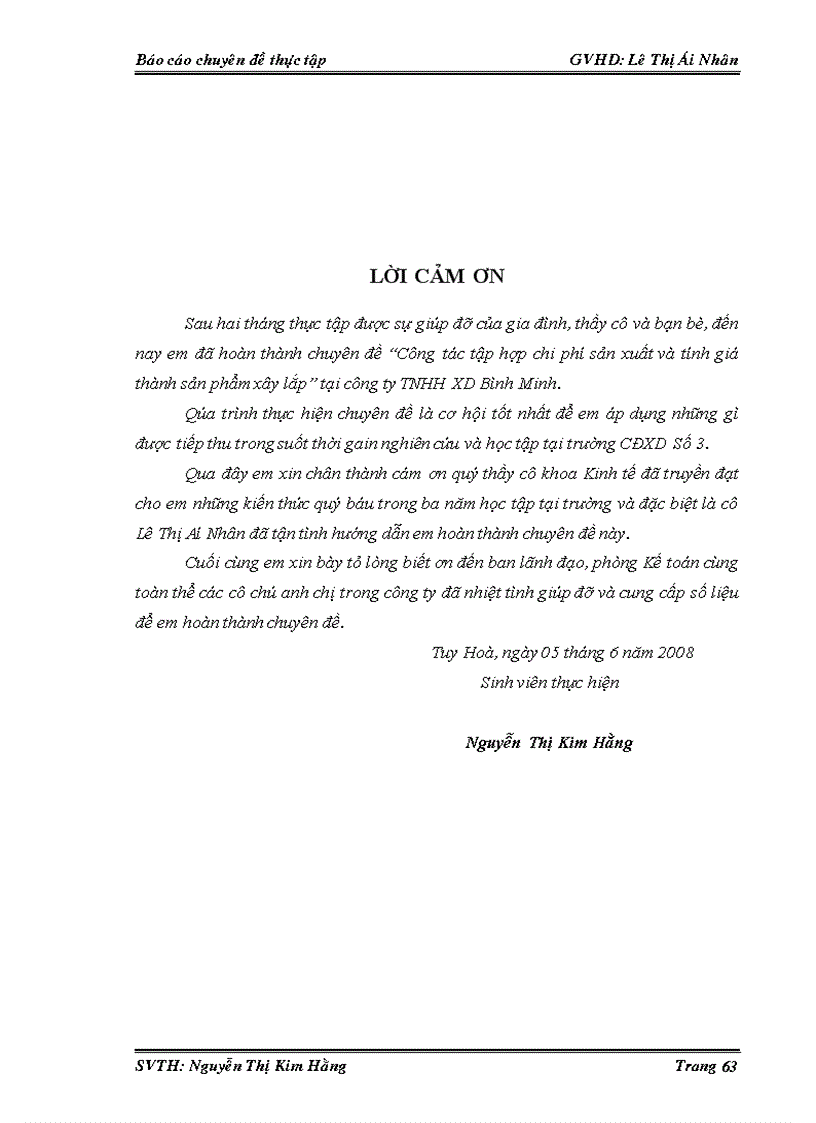 image for page Thực trạng công tác kế toán tập hợp chi phí sản xuất và tính giá thành sản phẩm xây lắp tại công ty TNHH XD Bình Minh