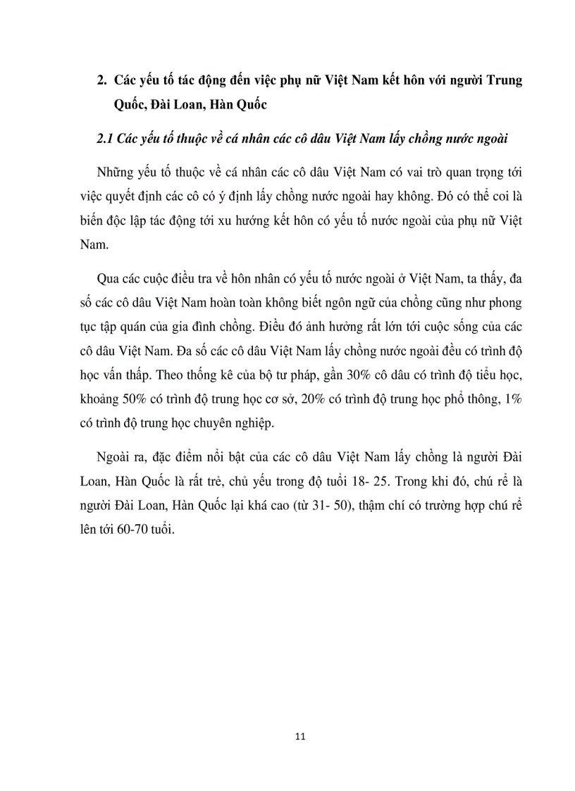 image for page Các yếu tố tác động đến xu hướng phụ nữ Việt Nam kết hôn với người nước ngoài Nghiên cứu trường hợp phụ nữ Việt Nam kết hôn nam công dân Trung Quốc Đài Loan Hàn Quốc