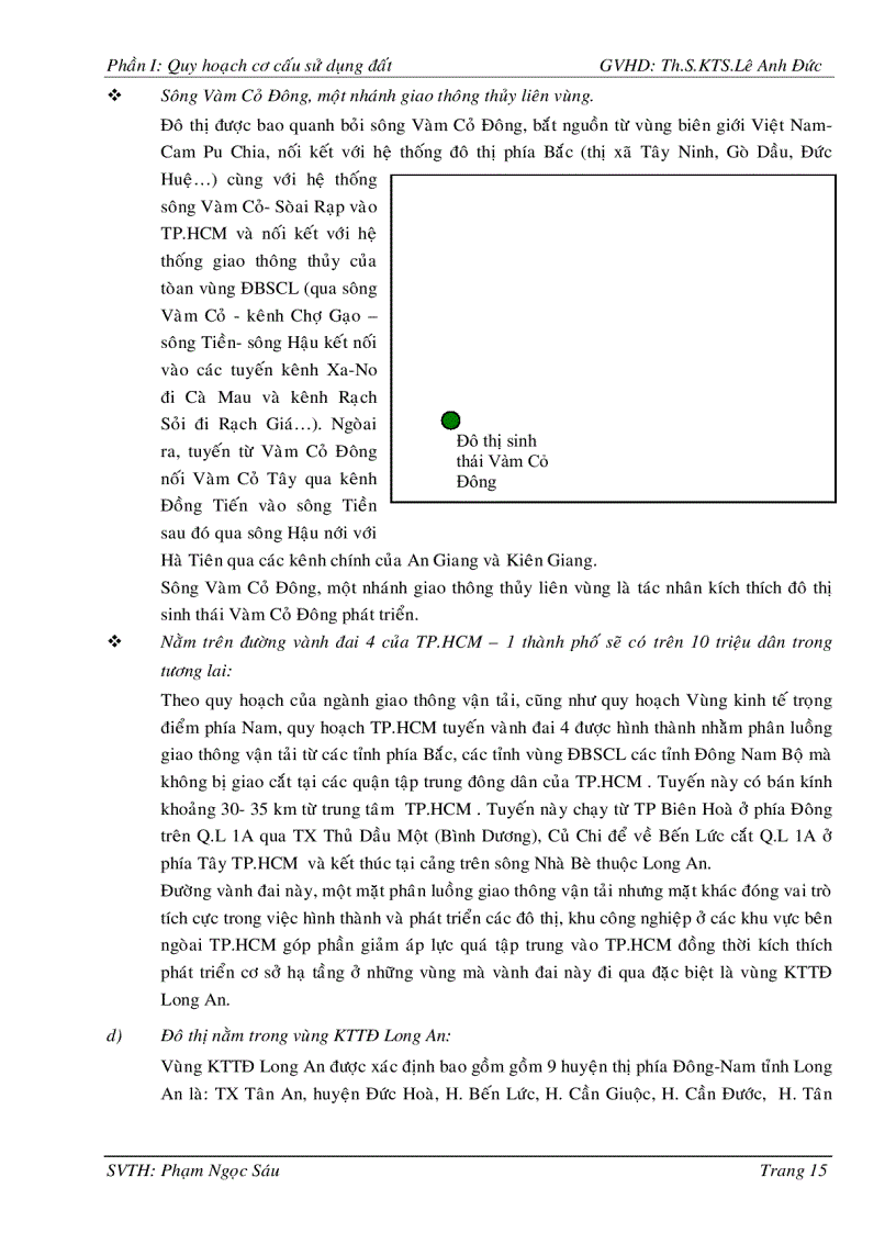 image for page Quy hoạch hệ thống hạ tầng kỹ thuật đô thị sinh thái Vàm Cỏ Đông huyện Bến Lức tỉnh Long An