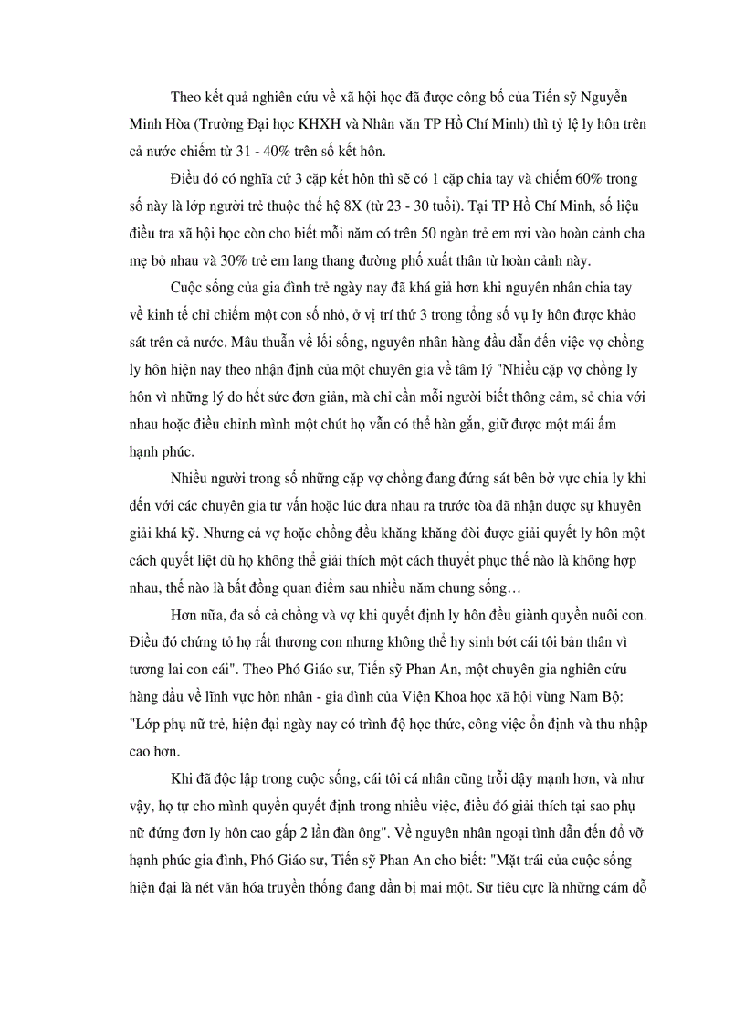 image for page Thực trạng và nguyên nhân của hiện tượng ly hôn của những gia đình trẻ tại khu vực Hà Nội