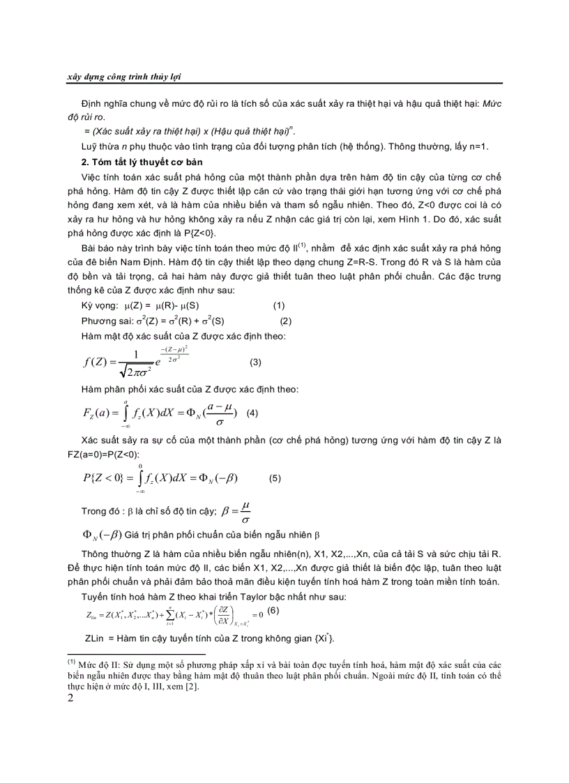 image for page Ứng Dụng lý thuyết độ tin cậy và phương pháp thiết kế ngẫu nhiên trong đánh giá an toàn ổn định đê kè biển