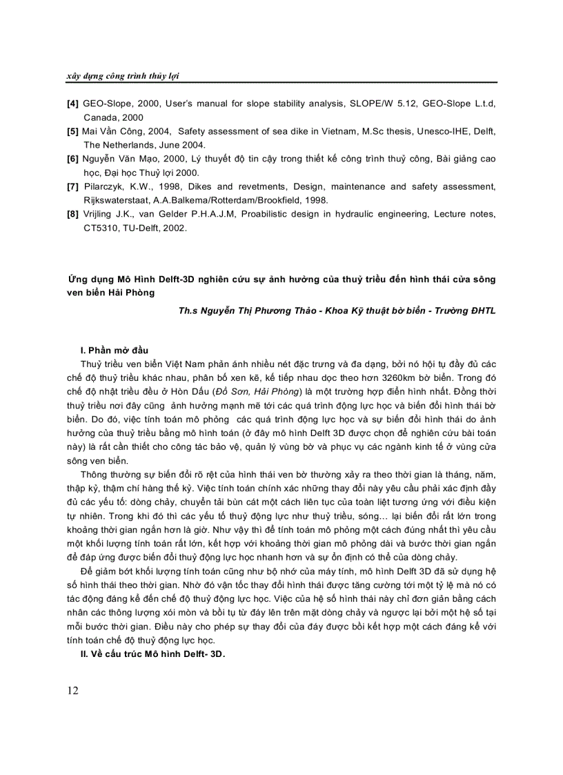 image for page Ứng Dụng lý thuyết độ tin cậy và phương pháp thiết kế ngẫu nhiên trong đánh giá an toàn ổn định đê kè biển