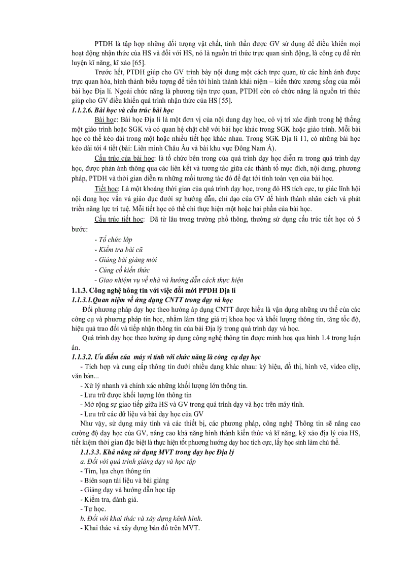 image for page Vận dụng lý thuyết hệ thống để xây dựng cấu trúc bài giảng địa lý lớp 11 với các phần mềm tin học
