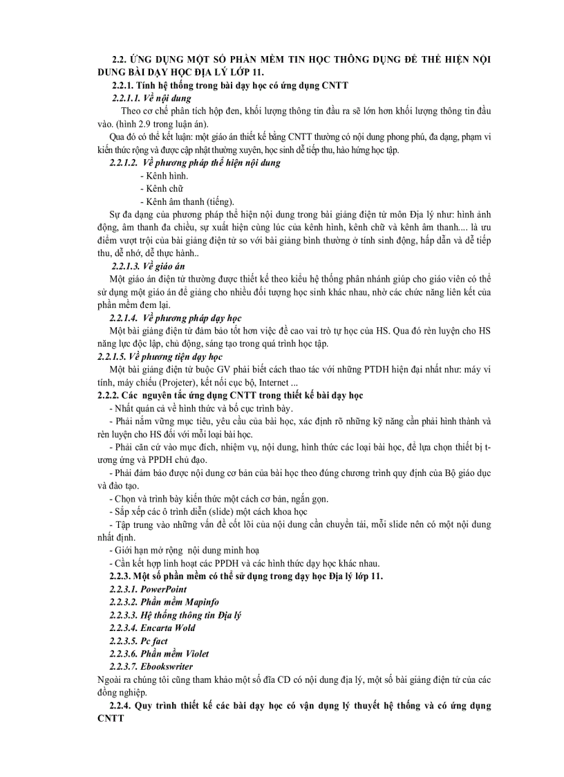 image for page Vận dụng lý thuyết hệ thống để xây dựng cấu trúc bài giảng địa lý lớp 11 với các phần mềm tin học