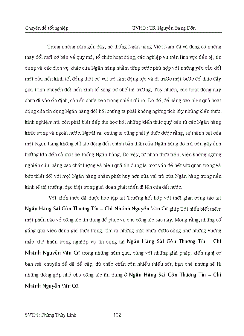 image for page Báo cáo thực tập về tín dụng