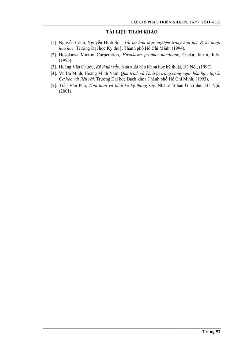 image for page Nghiên cứu công nghệ sấy khí động kết hợp với quá trình phân cấp hạt sản phẩm ứng dụng cho vật liệu sấy dạng bột nhão