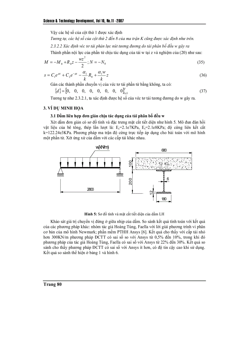 image for page Phân tích dầm thép bê tông liên hợp có xét đến tương tác không toàn phần của liên kết chịu cắt bằng phương pháp ma trận độ cứng trực tiếp