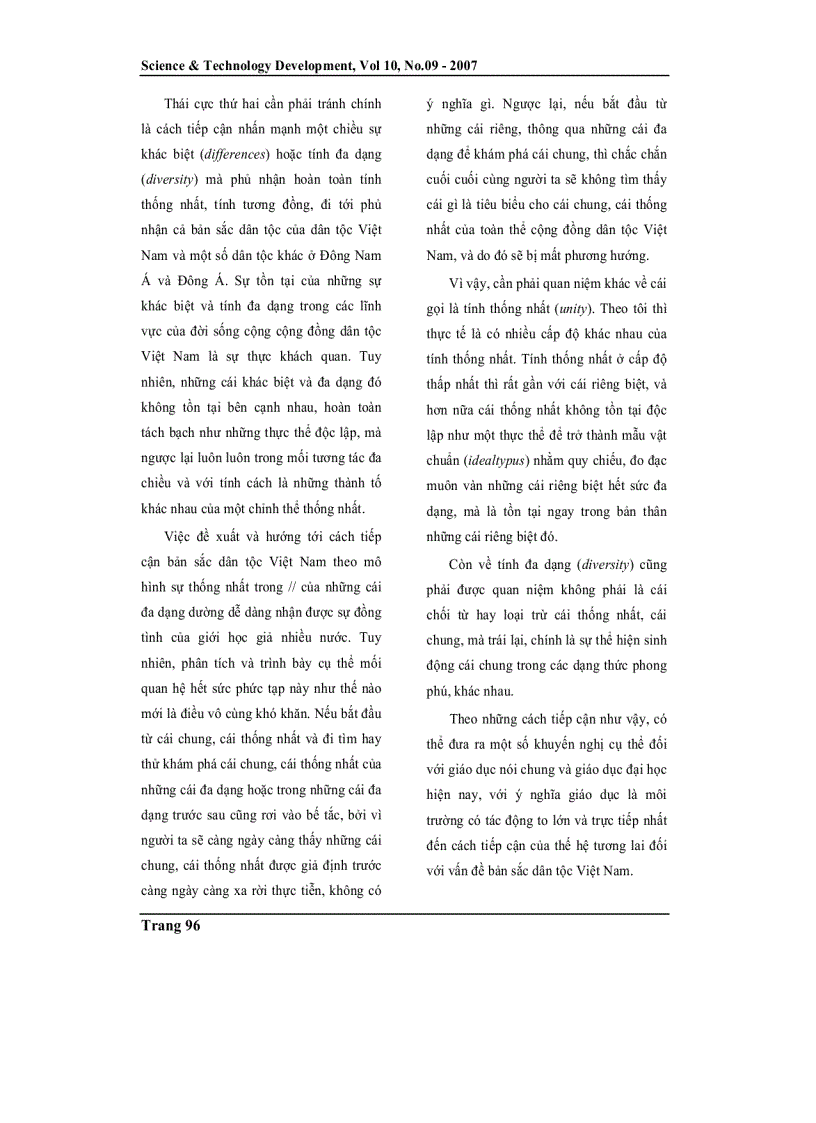 image for page Tính thống nhất và đa dạng văn hoá giáo dục và vấn đề bản sắc dân tộc Việt Nam trong bối cảnh toàn cầu hoá