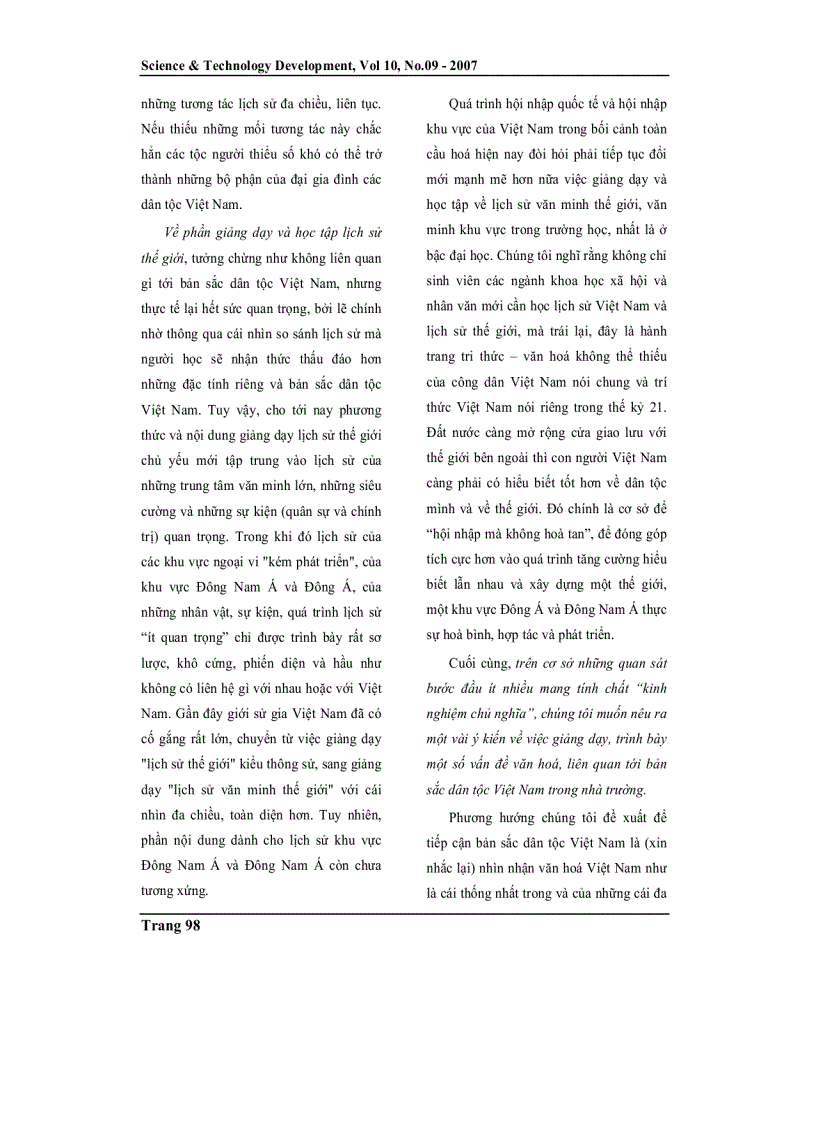 image for page Tính thống nhất và đa dạng văn hoá giáo dục và vấn đề bản sắc dân tộc Việt Nam trong bối cảnh toàn cầu hoá