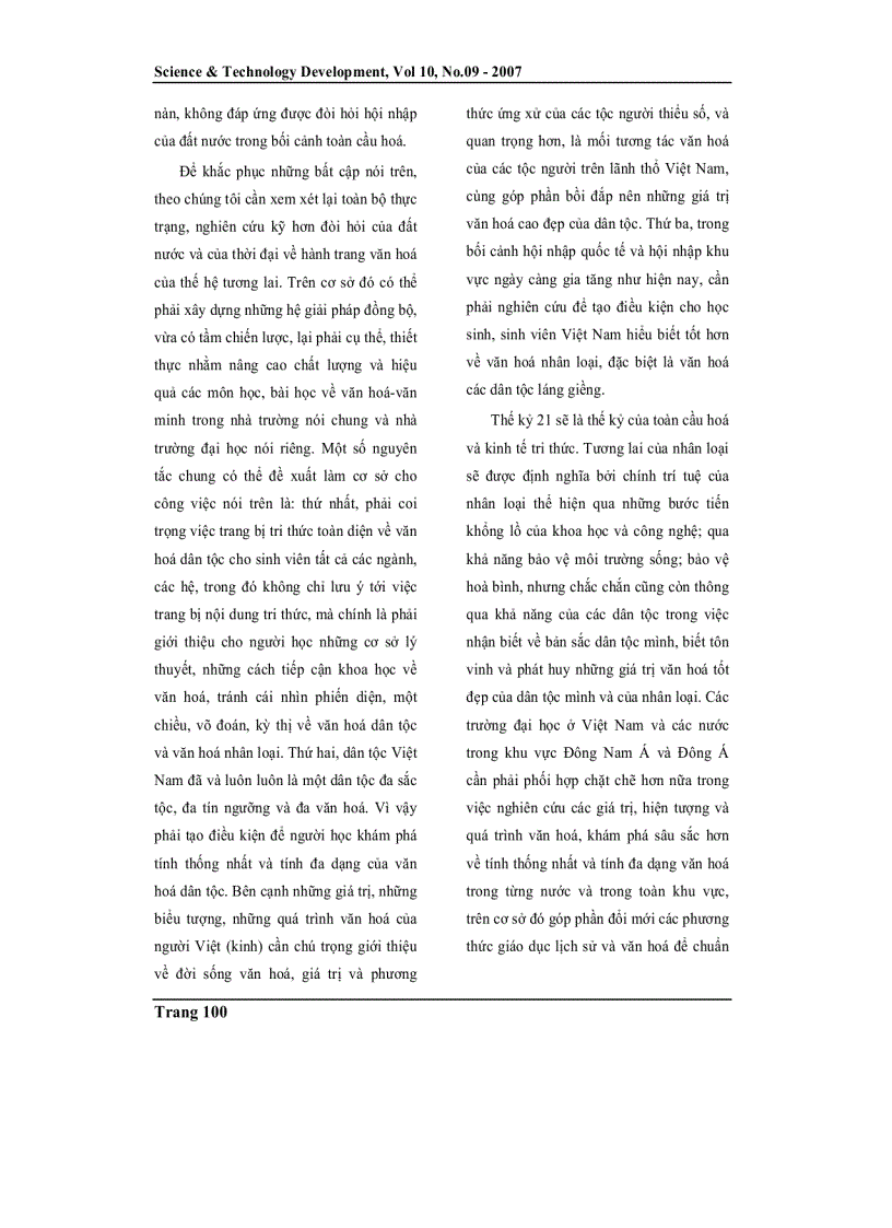 image for page Tính thống nhất và đa dạng văn hoá giáo dục và vấn đề bản sắc dân tộc Việt Nam trong bối cảnh toàn cầu hoá